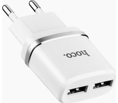 Сетевое зарядное устройство HOCO (6957531047759) C12 2USB 2.4A белый