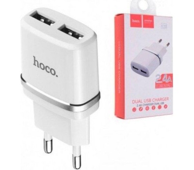 Сетевое зарядное устройство HOCO (6957531047759) C12 2USB 2.4A белый