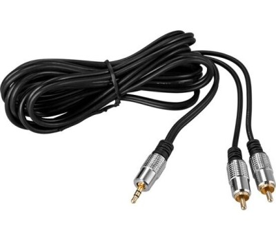 Кабель RCA REXANT (17-4224) ШНУР СТЕРЕО 3,5 ММ - 2 RCA, ДЛИНА 3 МЕТРА (GOLD-МЕТАЛЛ)