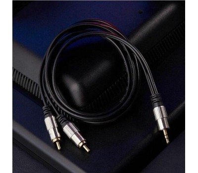 Кабель RCA REXANT (17-4224) ШНУР СТЕРЕО 3,5 ММ - 2 RCA, ДЛИНА 3 МЕТРА (GOLD-МЕТАЛЛ)