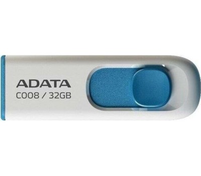 USB флэш-накопитель A-DATA 32GB С008 белый/голубой (AC008-32G-RWE)