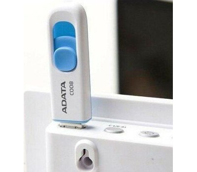 USB флэш-накопитель A-DATA 32GB С008 белый/голубой (AC008-32G-RWE)