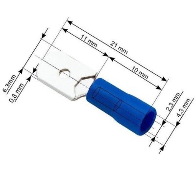 REXANT (06-0390-A) РПИ-М 2.5-(6.3)/РПИМ 2-250/FDD2-250, 7.4 ММ, 1.5-2.5 ММ2, СИНЯЯ