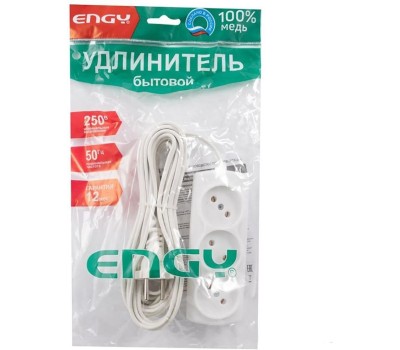 Удлинитель ENGY Удлинитель Эконом 7м/3роз. (ШВВП 2х0,75) (186717)