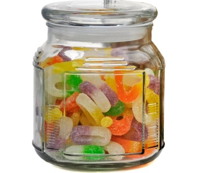 Стеклянная банка MALLONY Стеклянная банка для сыпучих продуктов со стекл плоской крышкой, ARIA, объем: 0,75 л (004470)