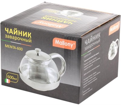 Чайник заварочный MALLONY Чайник заварочный MENTA-600, объем: 600 мл, корпус/фильтр из нерж стали (910110)