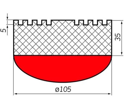 Опора резиновая AVS RFJ-105 для подкатного домкрата (D-105 мм, H-35 мм)