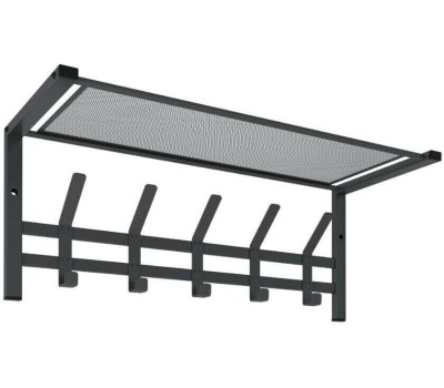Вешалка настенная ЗМИ Торонто 21 с полкой черная ВСПТ21