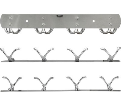 Аксессуары для ванной комнаты и туалета BRIMIX 514 Крючок для полотенца на планке 4шт, двойные, нержавеюшая сталь, хромированная