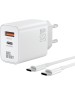 Сетевое ЗУ AKSBERRY (6900286940011) T46 30W PD/QC3.0 + кабель Type c, белый