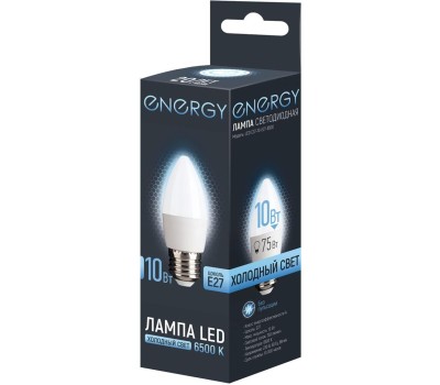 Лампа светодиодная ENERGY LED С37-10-E27-6500 (109303)