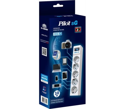 Сетевой фильтр PILOT SG 3м (5 розеток) белый (коробка)