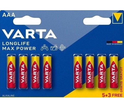 VARTA Батарея LongLife Max Power Alkaline LR03 BL5+3 AAA (8шт) блистер
