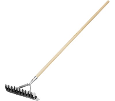 PALISAD Грабли двусторонние аэраторные, стальные, зубъя 11/21шт, 340 мм, деревянный черенок, BASE 61816