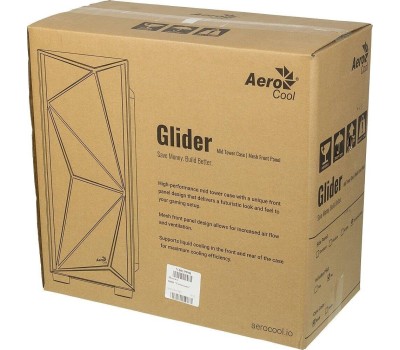 Корпус для ПК AEROCOOL Корпус ATX Glider Cosmo-G-BK-v1, Midi-Tower, без БП, черный