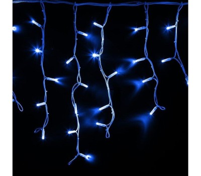NEON-NIGHT Гирлянда светодиодная Бахрома (Айсикл) 4,8х0,6м 152 LED СИНИЙ белый ПВХ IP65 постоянное свечение 230В нужен блок 303-500-1