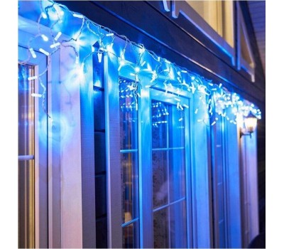 NEON-NIGHT Гирлянда светодиодная Бахрома (Айсикл) 4,8х0,6м 152 LED СИНИЙ белый ПВХ IP65 постоянное свечение 230В нужен блок 303-500-1