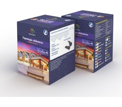 NEON-NIGHT Гирлянда светодиодная Бахрома (Айсикл) 4,8х0,6м 152 LED СИНИЙ белый ПВХ IP65 постоянное свечение 230В нужен блок 303-500-1