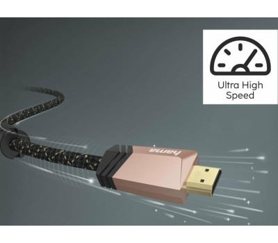 HAMA Кабель аудио-видео Premium, HDMI (m) - HDMI (m), 1.5м, GOLD, ф/фильтр, черный [00205025]