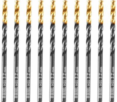 Сверло DENZEL Сверло по металлу, 3,2 мм, HSS-Tin, Golden Tip, 10 шт. 717206