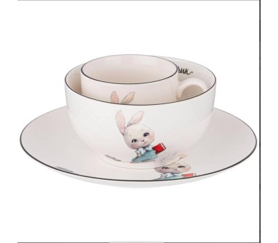 Набор столовый LEFARD НАБОР ПОСУДЫ МОЯ ЗАЙКА, 3 ПР.: САЛАТНИК 470МЛ, ТАРЕЛКА 20СМ, КРУЖКА 220МЛ 260-687