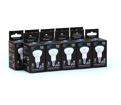 GAUSS Упаковка ламп LED E14, рефлектор, 6Вт, R50, 10 шт. [106001106]