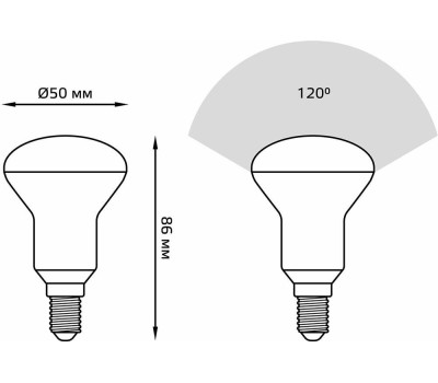 GAUSS Упаковка ламп LED E14, рефлектор, 6Вт, R50, 10 шт. [106001106]