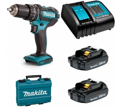 MAKITA Ударная дрель-шуруповерт DHP482SYE, 1.5Ач, с двумя аккумуляторами