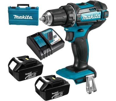 MAKITA Ударная дрель-шуруповерт DHP482SYE, 1.5Ач, с двумя аккумуляторами