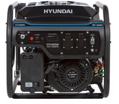 Генератор HYUNDAI Бензиновый генератор HHY 3050FE, 220/12 В, 3.2кВт, на колёсах с АКБ