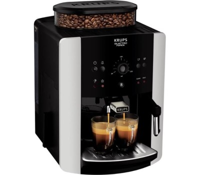 Кофемашина KRUPS Кофемашина автоматическая Arabica EA811810, 15Бар, с ручным капучинатором, черный/серебристый
