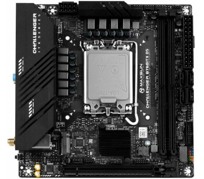 Материнская плата MAXSUN MS-Challenger B760ITX D5 (Socket 1700, mini-ITX, 2*DDR5, 2*HDMI/2*DP, 4*SATA3, 2*M.2, 1xPCI-E x16, 4*USB 2.0, 2 x USB 3.2 Gen1, LAN 1*1G/1*2.5G, RTL)