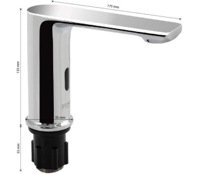 BRIMIX - Смеситель сенсорный для раковины, с регулировкой температуры воды на корпусе, латунный корпус, цвет ХРОМ. 0877