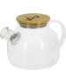 POMI D'ORO P250087 Neri Чайник заварочный стеклянный с фильтром-пружиной и бамбуковой крышкой, 1000мл