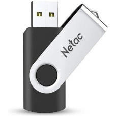 NETAC Флешка USB U505 128ГБ, USB2.0, черный и серебристый [nt03u505n-128g-20bk]