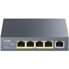 CUDY Коммутатор GS1005P (L2) 5x1Гбит/с 5PoE 60W неуправляемый