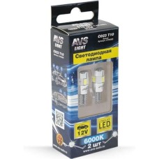 Лампа автомобильная AVS C023 T10/белый/ (W2.1x9.5d) 5SMD 5730, блистер 2 шт