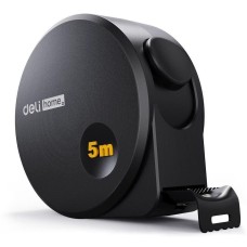 Рулетка DELI Рулетка Home Series Black HT8519 5м х 19мм, эксклюзивный дизайн, корпус - высококачественный софттач пластик