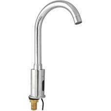 BRIMIX - Смеситель сенсорный для раковины, высокий С-образный излив, латунный корпус, цвет ХРОМ. 081