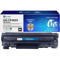 Картридж лазерный G&G Картридж лазерный GG-CF283X UNIVERSAL черный (2200стр.) для HP M125/125FM/125A/M127;Canon MF229dw/MF226dn/MF216n;HP M127FW/FN/M201/M225MFP/MFP M225DN/M225DW/M201DW; Canon Image Class MF224dw/MF222dw/MF217w/MF211/MF212w/MF227dw с чипо