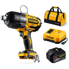 STEHER 20 В, 1000 Н·м, 1 АКБ LMS (4 А·ч), бесщеточный ударный гайковерт, сумка (CWB-1000-41)
