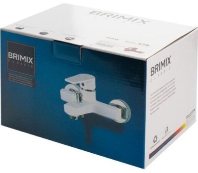 Смеситель в ванную BRIMIX 586 Смеситель в ванную короткий нос , шаровый из высокопрочного пластика АБС - БЕЛЫЙ МРАМОР