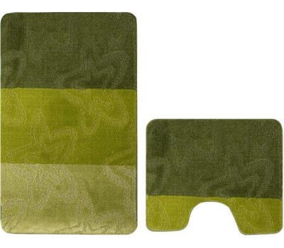 Коврики для ванной САНАКС 00206 SILVER Коврик в ванную двойной ЗЕЛЁНЫЙ 60х100+50х60 см 100% полиэстер