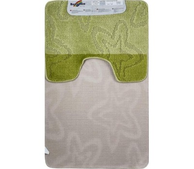 Коврики для ванной САНАКС 00206 SILVER Коврик в ванную двойной ЗЕЛЁНЫЙ 60х100+50х60 см 100% полиэстер
