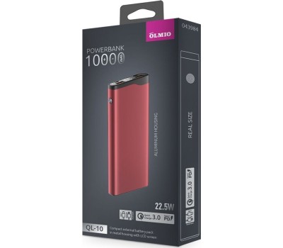 Powerban OLMIO АКБ QL-10, 10000mAh, красный (043984)