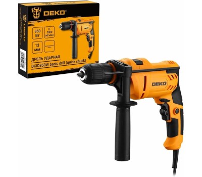 Дрель ударная сетевая DEKO DKID850W с быстрозажимным патроном, 850Вт 063-4155