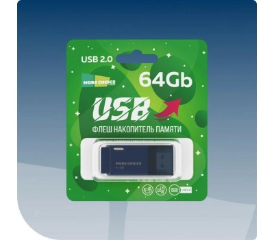 флэш-накопитель MORE CHOICE (4610196401114) MF64 USB 64GB 2.0 Dark Blue