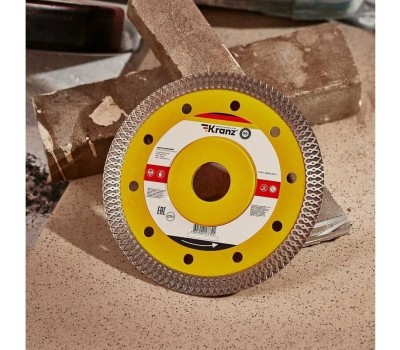 Диск алмазный KRANZ (KR-90-0141) Диск алмазный отрезной ультратонкий 125x22,2x1,4x10 мм
