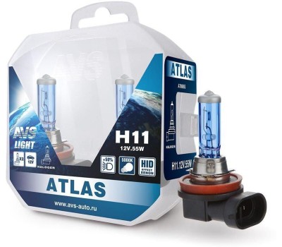 Лампа галогенная AVS ATLAS PB/5000К/PB H11.12V.55W. 2шт