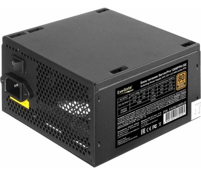 Exegate EX292196RUS Серверный БП 1200W ExeGate ServerPRO 80 PLUS® Bronze 1200PPH-SE (ATX, for 3U+ cases, APFC, КПД 89% (80 PLUS Bronze), 12cm fan, 24pin, 2x(4+4)p, 6xPCI-E, 8xSATA, 4xIDE, box, black)